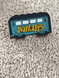 Pin's vintage tramway bleu "avantages" émaillé, badge ancien années 90 (Ref 7)