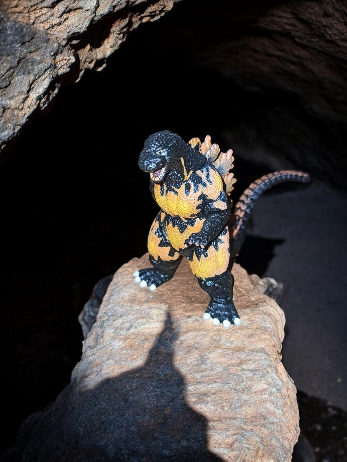 Figurine Godzilla Burning Bandai Toho Eiga noir orange vintage monstre rare