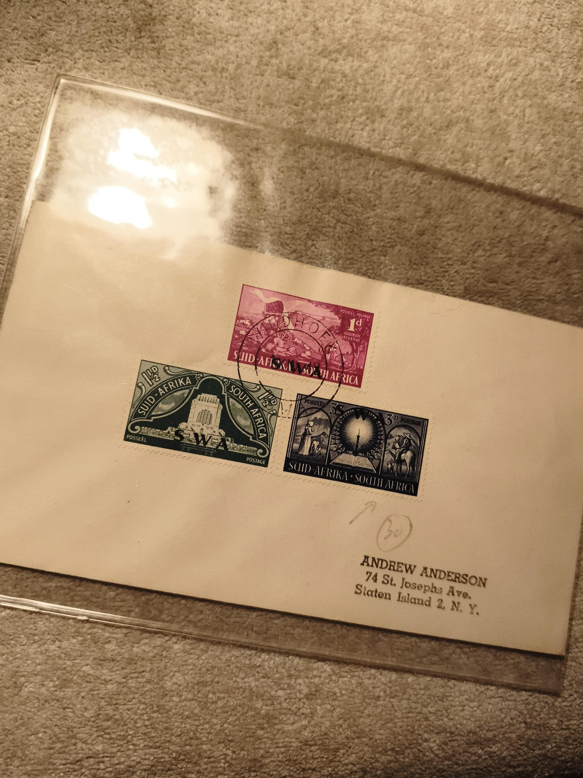 Lettre affranchie timbres Afrique du Sud – enveloppe philatélie (Ref 11)
