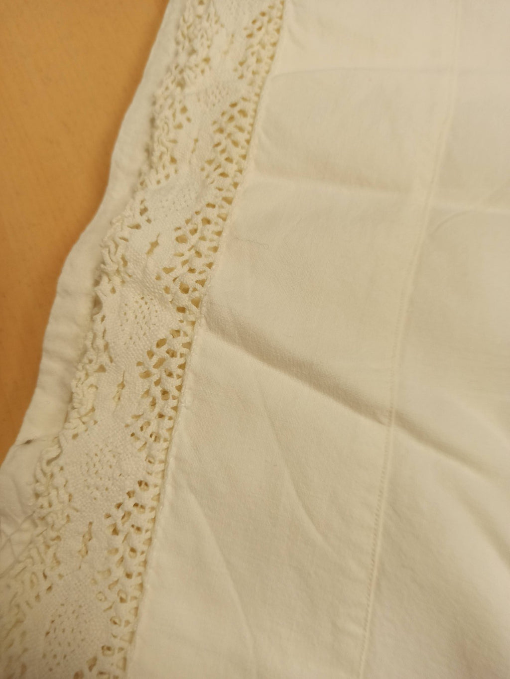 Rare set linge de table vintage ancien XIXe brodé dentelle crochet France
