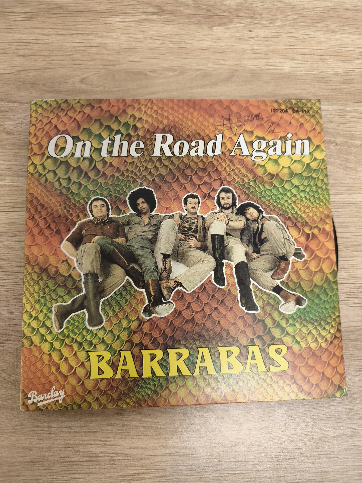 Vinyle 45 tours Barrabas On the Road Again pochette écaille multicolore Barclay