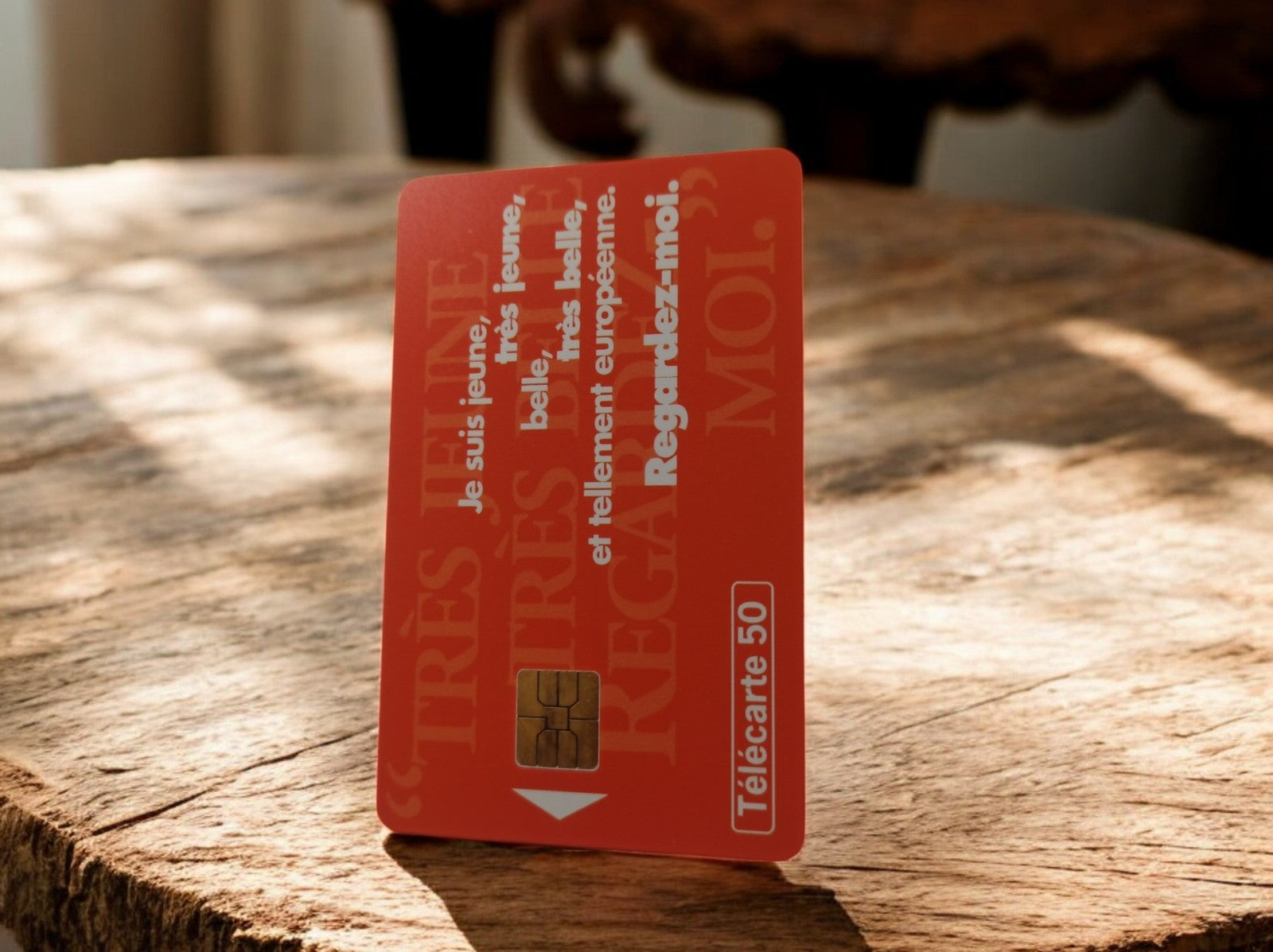 Carte téléphonique vintage orange puce 50 unités rétro ancienne France
