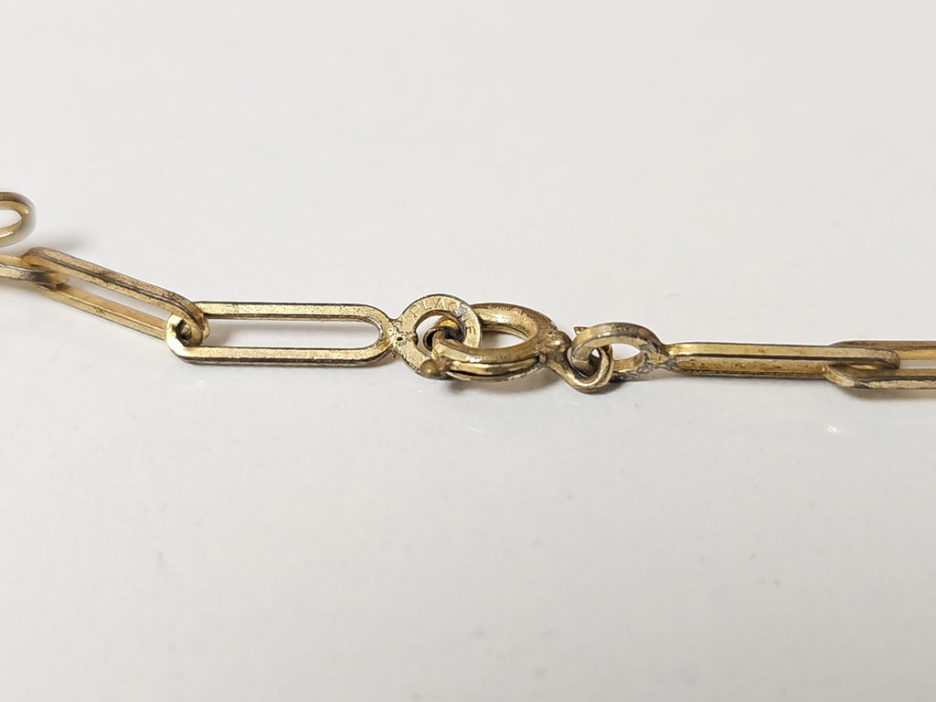 Collier vintage ancien plaqué or rétro élégant, bijou d'époque pour collectionne