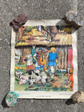 Ancienne affiche scolaire Fernand Nathan La vie des Gaulois illustration vintage