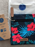Pochette latérale Cabaia fleurs tropicales neuve 15 cm, accessoire sac