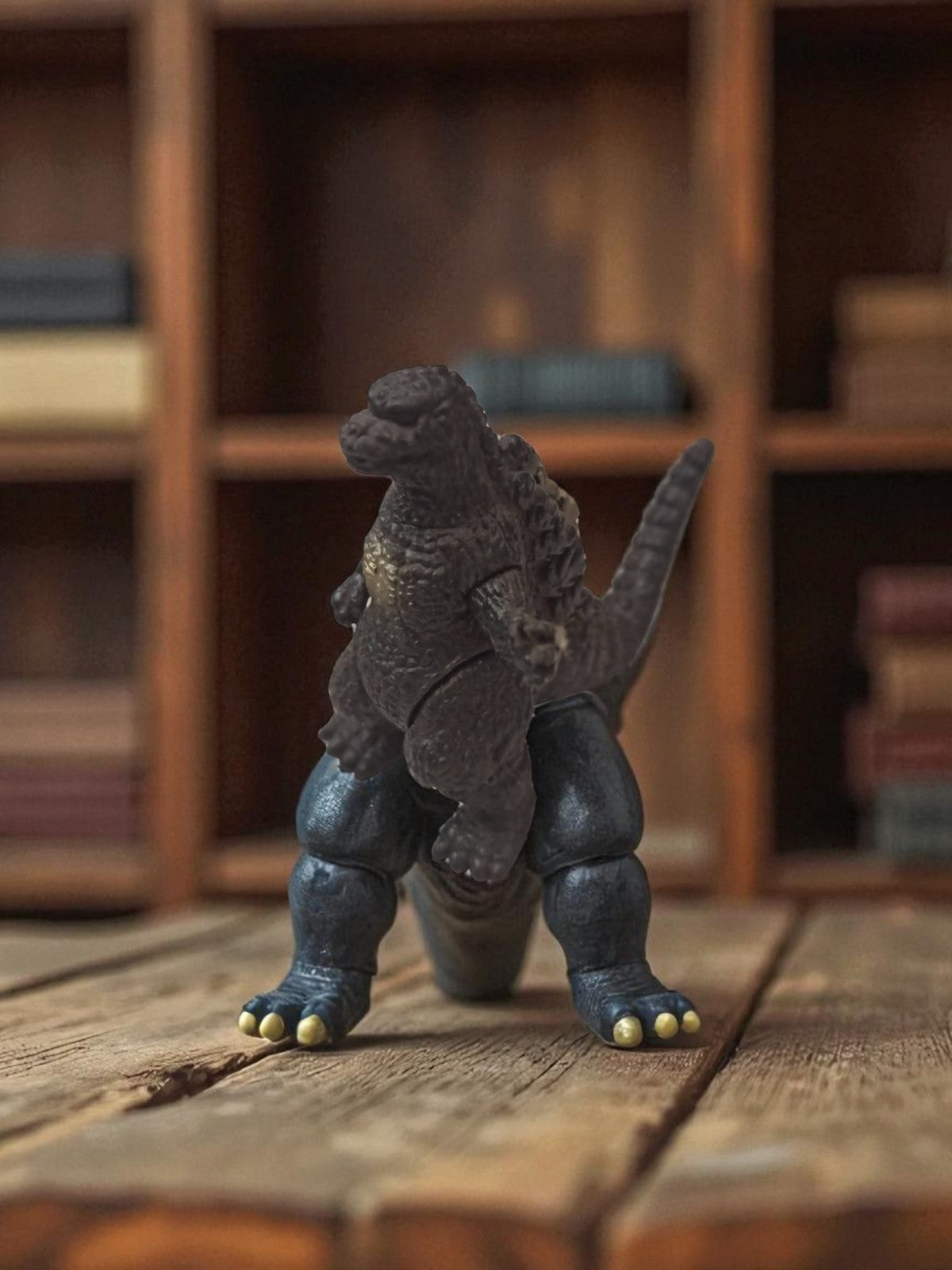 Figurine Godzilla Bandai Kaiju King vintage, monstre articulé, gris foncé