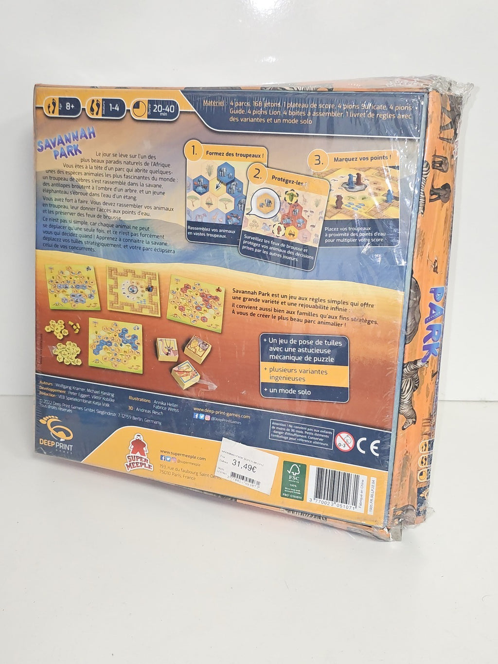 Savannah Park jeu de société 1 à 4 joueurs Deep Print Super Meeple 2021 complet