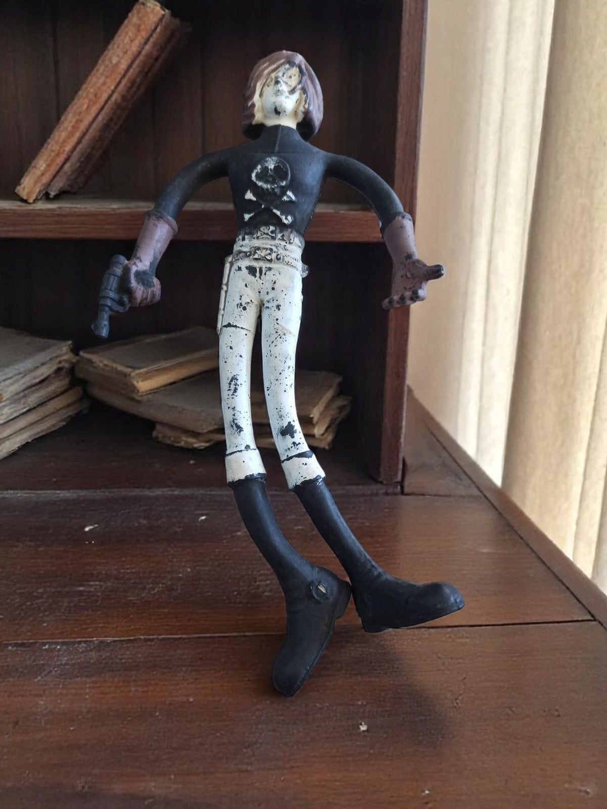 Figurine vintage Albator 1979 articulée noir blanc souple rare flexible