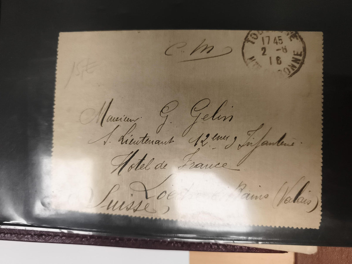 Lettre ancienne manuscrite Suisse France tampon 1916 philatélie postal
