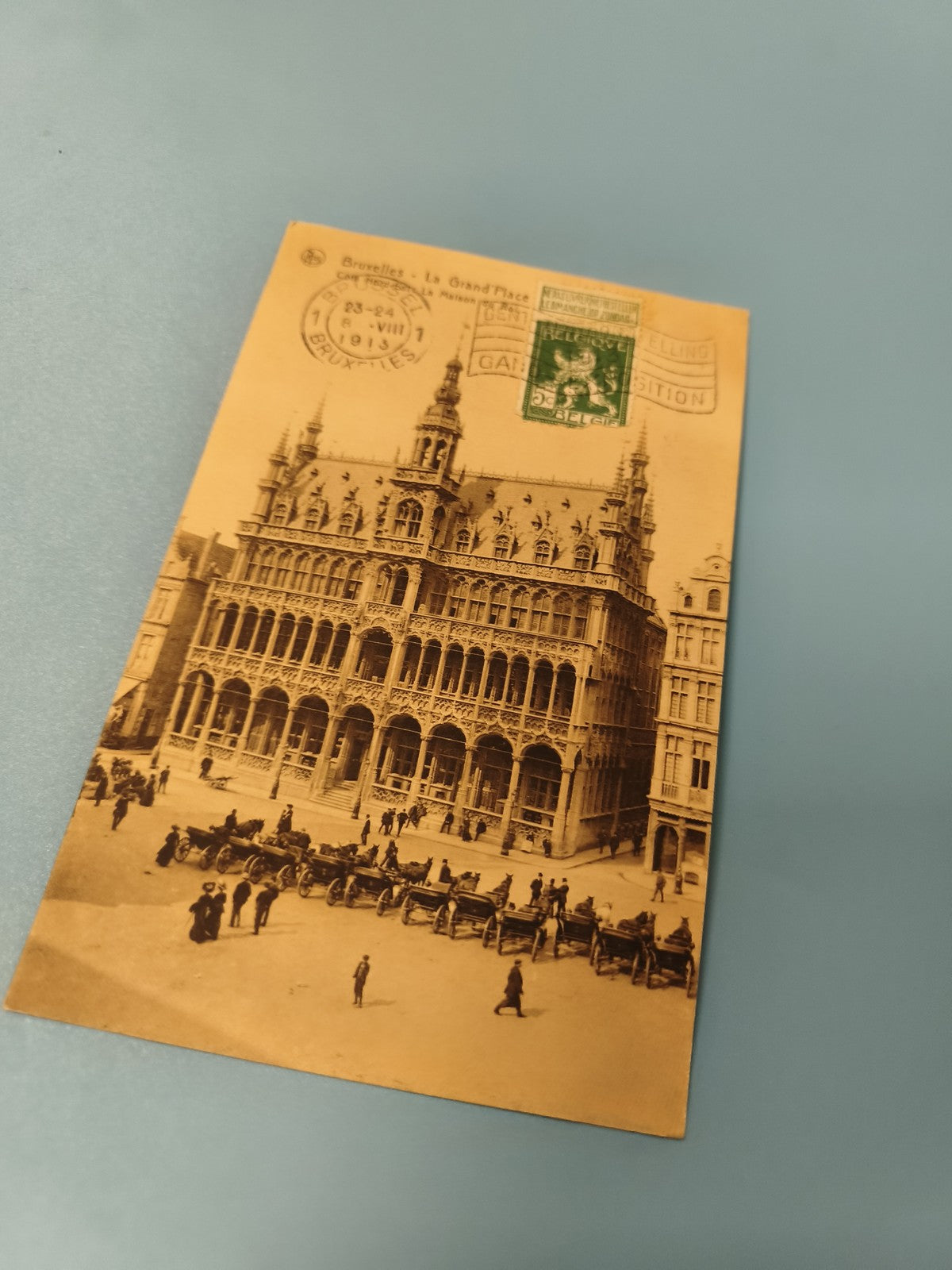 Carte postale ancienne Bruxelles Grand-Place CPA timbre 1913 architecture