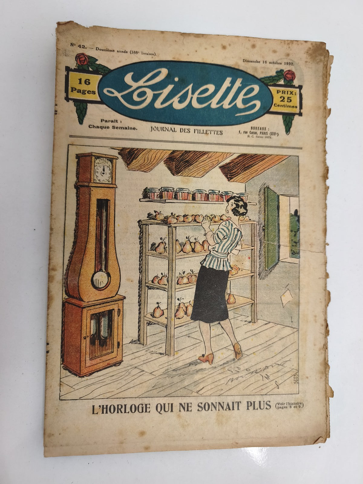 Ancien journal Lisette 1932, Journal des fillettes, couverture illustrée