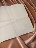 Serviette ancienne brodée monogramme rétro années 1950 linge vintage déco