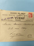 Ancienne enveloppe oblitérée début XXe Rennes Lyon philatélie vintage