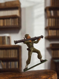 Figurine soldat bazooka Starlux vintage kaki armée rétro petite taille