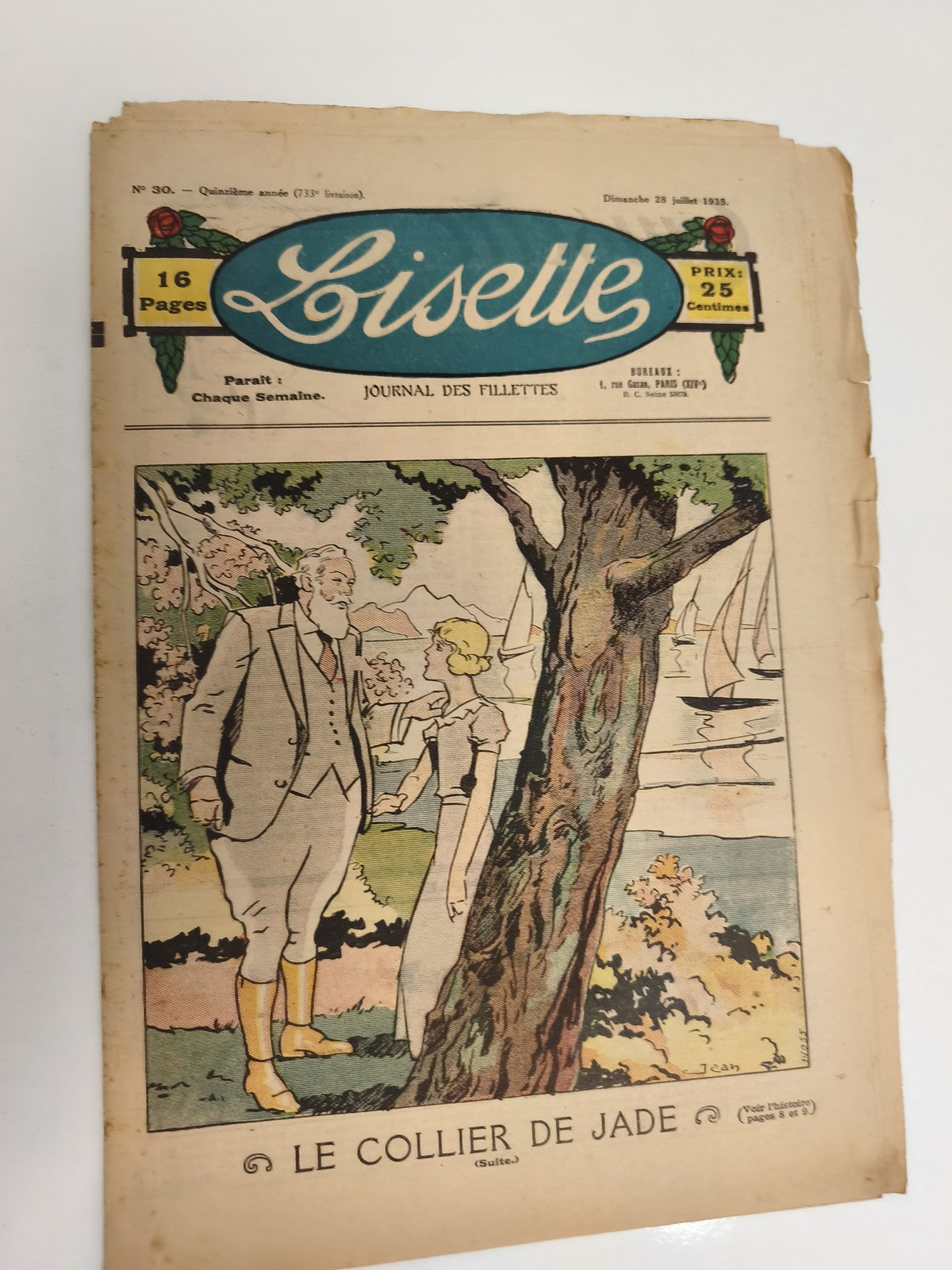 Ancien journal Lisette 1935 illustré, Journal des fillettes, 16 pages vintage