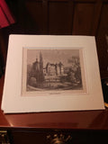 Gravure ancienne Château de Chastellux, illustration rétro vintage déco