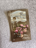 Carte postale CPA Douce Affection fleurs paysage