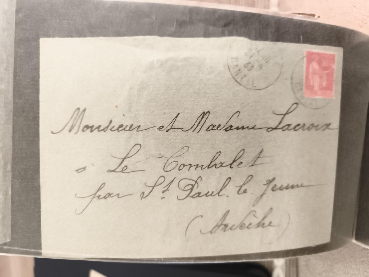 Lettre ancienne timbre 30c Cérès France oblitéré Ardèche philatélie
