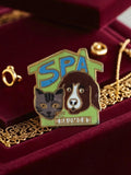 Pin's SPA Chaumont ancien rétro animalier chat chien badge vintage pub