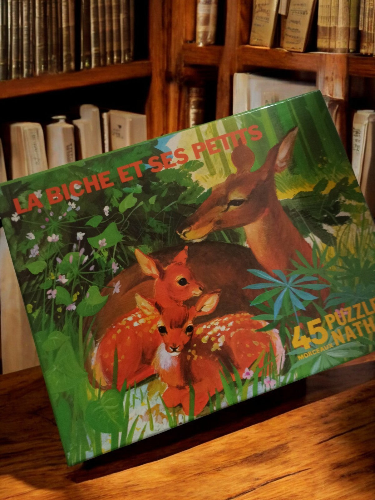 Puzzle vintage La Biche et ses Petits 45 pièces Nathan rétro années 1950