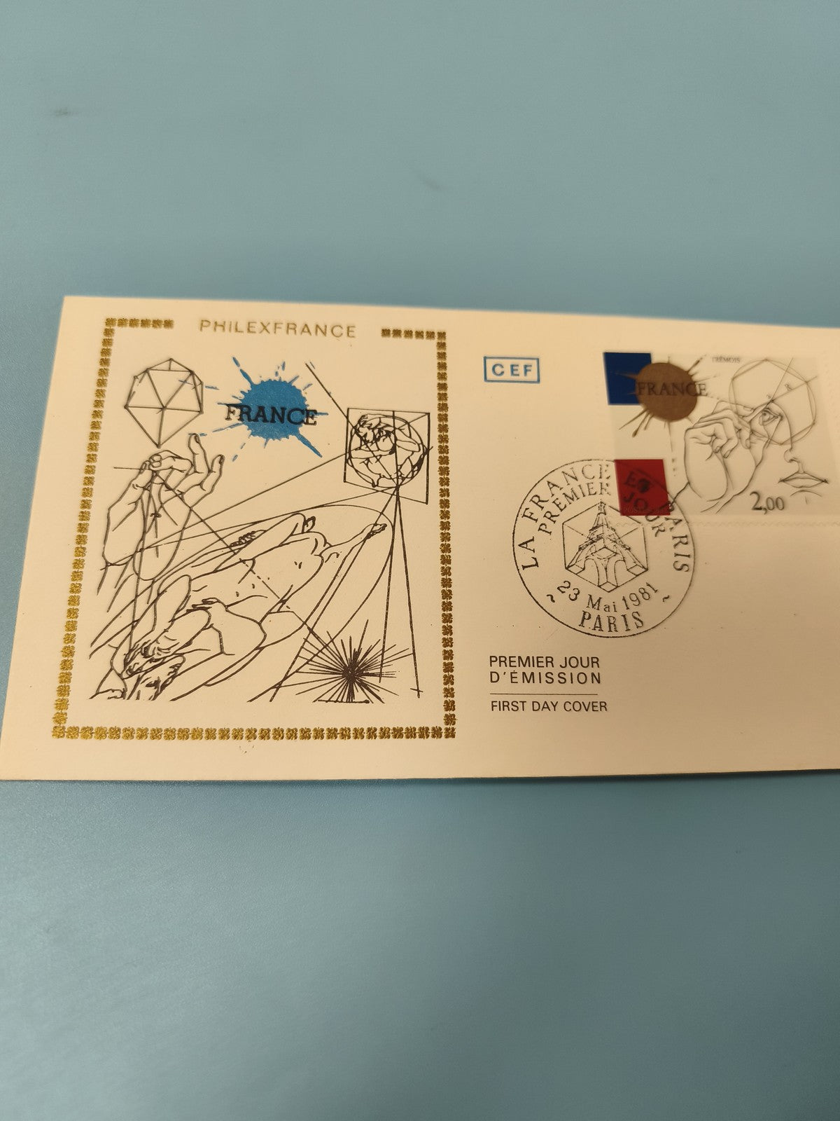 Enveloppe premier jour d?émission PHILEXFRANCE 1989 timbre France motif graphiqu