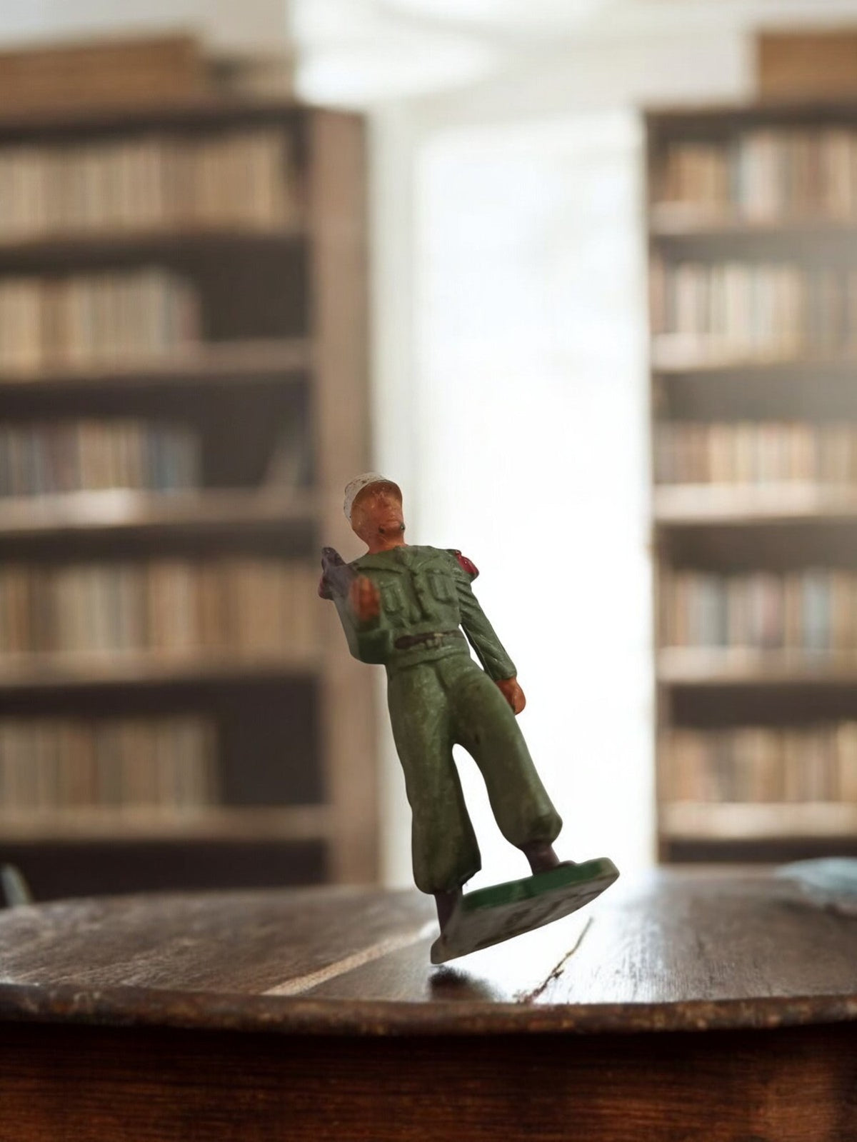 Figurine soldat Starlux vintage, statuette militaire rétro décor vert