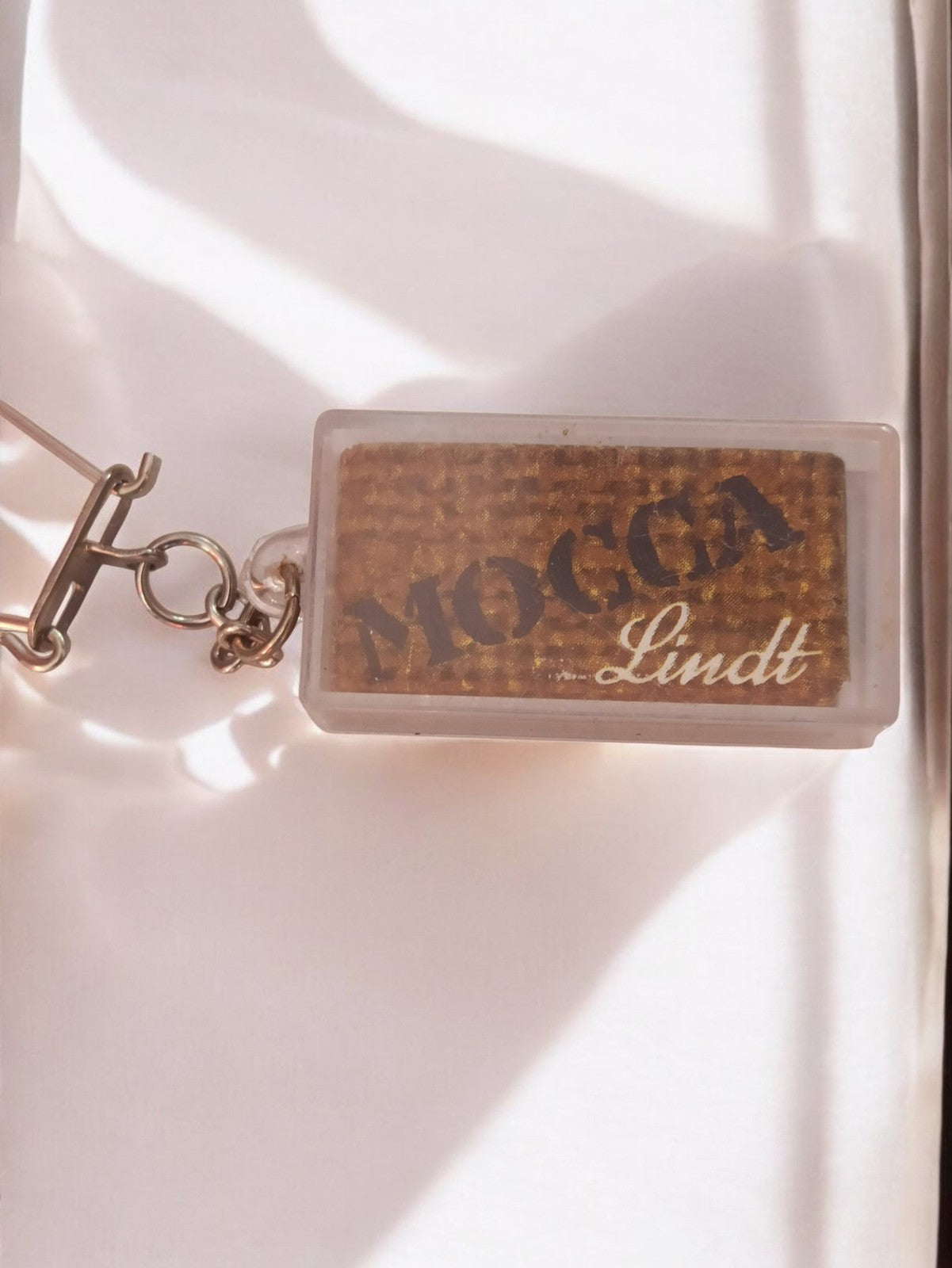Porte-clés publicitaire ancien Lindt Mocca vintage rétro, accessoire rare