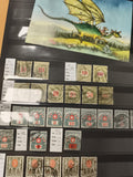 Timbres Helvetia Suisse oblitérés, croix rouge, valeurs faciales, philatélie