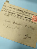 Ancienne enveloppe oblitérée début XXe, timbre 50c rouge, Grenoble Lyon