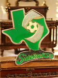 Pin's Sidekicks Football vintage émaillé vert logo Texas soccer années 80