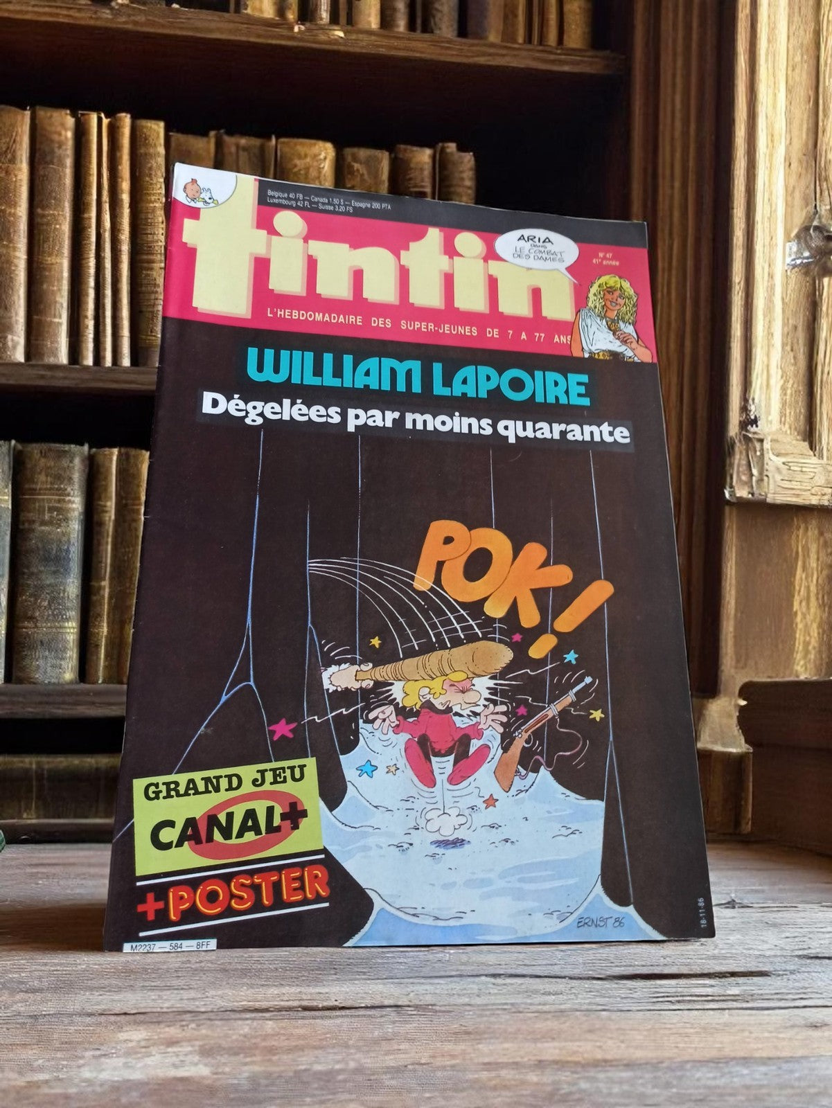 Magazine Tintin vintage William Lapoire, ancien numéro collector années 80