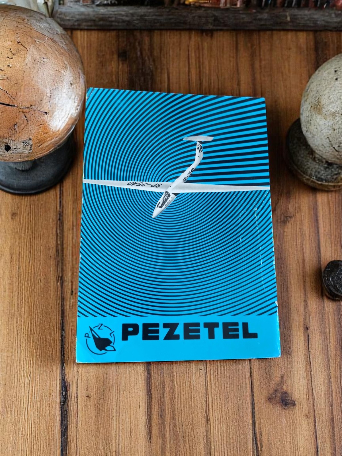 Carte QSL radio amateur PEZETEL vintage années 70 planeur bleu
