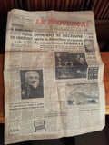 Journal ancien Le Provençal France années 1950 presse vintage rétro Aix