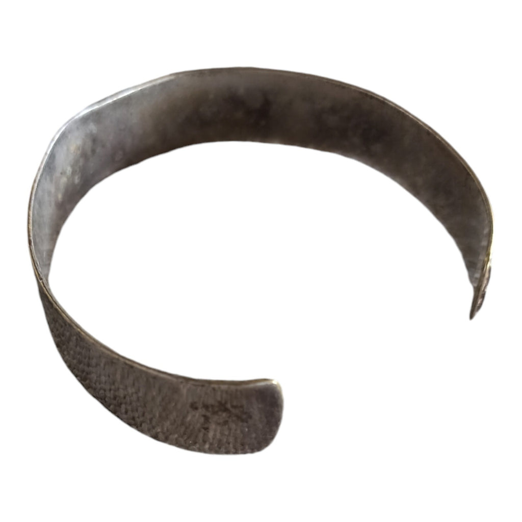 Bracelet manchette vintage aspect argenté cristal irisé ? bijou rétro fantaisie