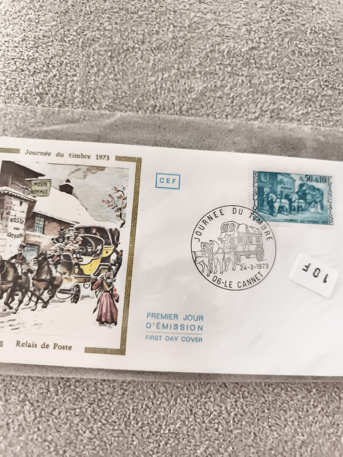 Lettre FDC Journée du Timbre 1973 Relais de Poste CEF ancien philatélie