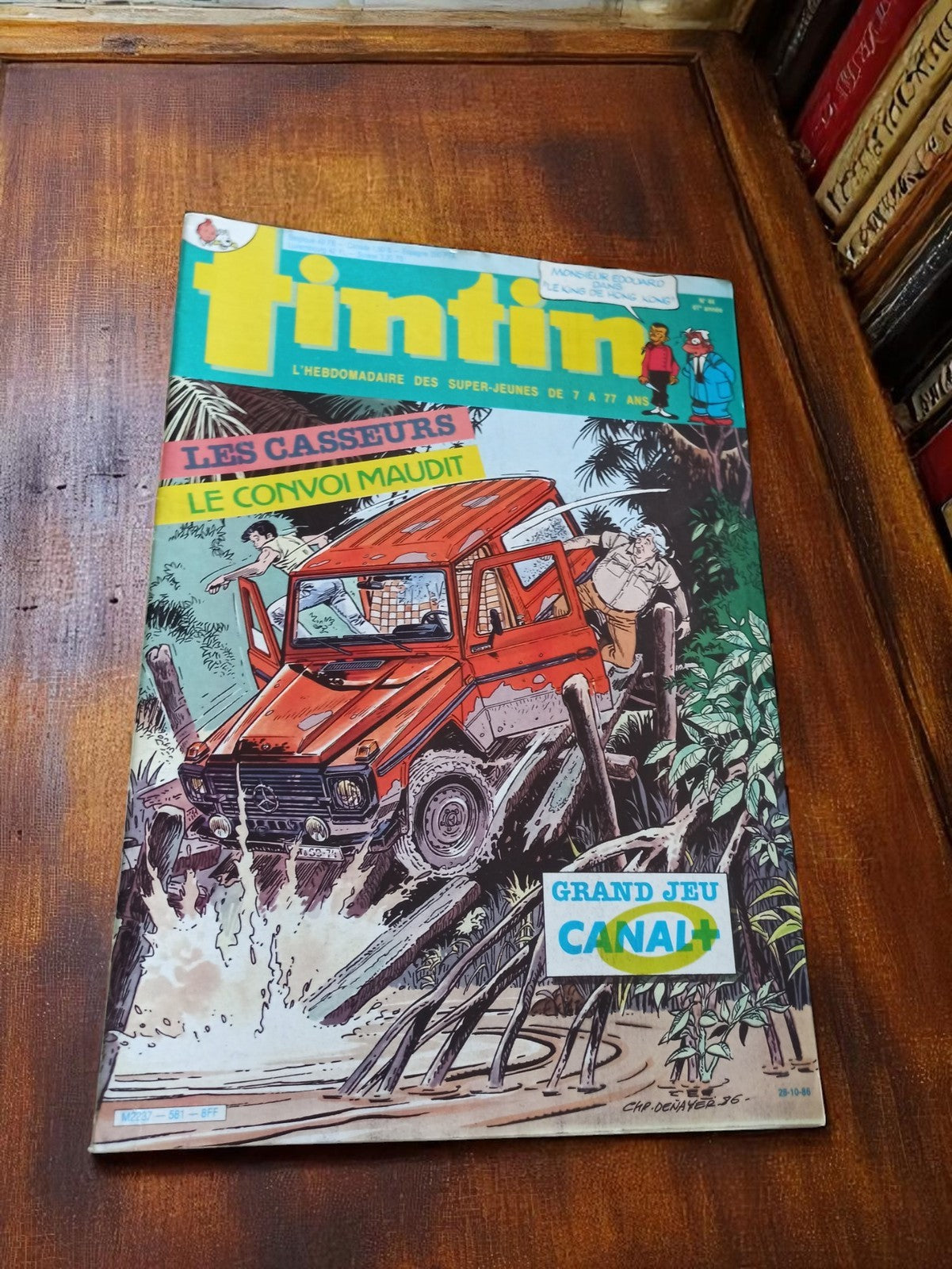 Magazine Tintin vintage ancien – Les Casseurs, Grand Jeu Canal+ – édition 1986