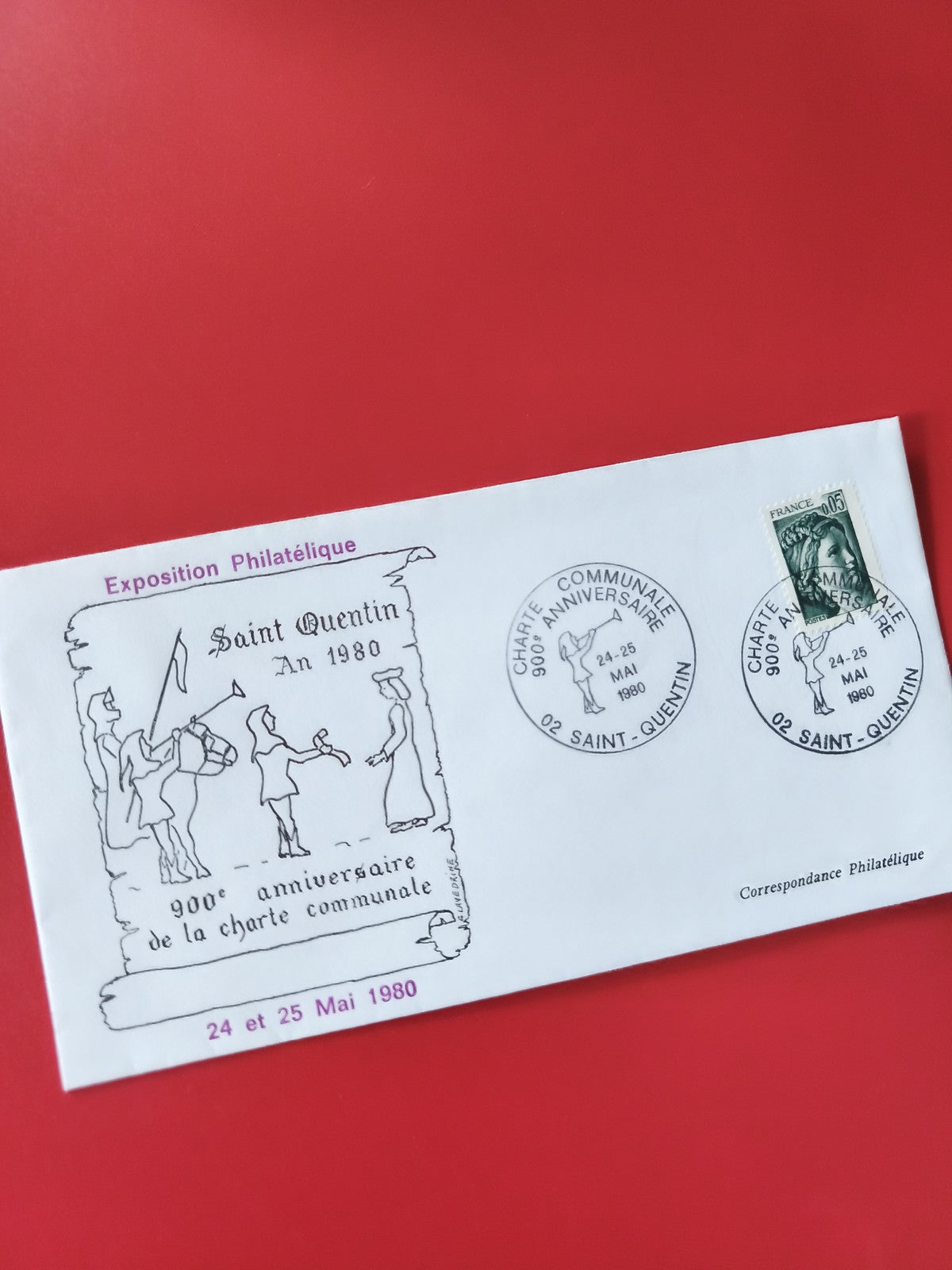 Enveloppe philatélique Saint-Quentin 900e anniversaire charte communale 1980