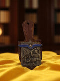 Insigne militaire 605CM Armée de Terre vintage, cuir et métal, France