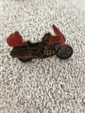 Pin's vintage moto rouge noir, émaillé, style années 90, badge motard (Ref 5)