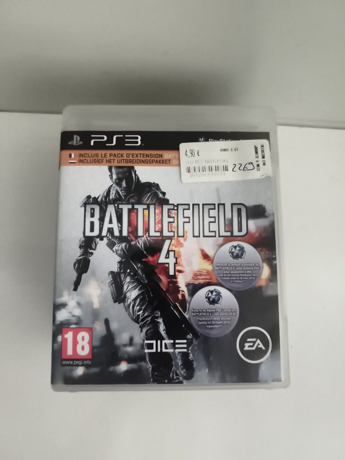 Jeu PS3 Battlefield 4 PlayStation, DICE, FPS, PEGI 18, EA, avec extension