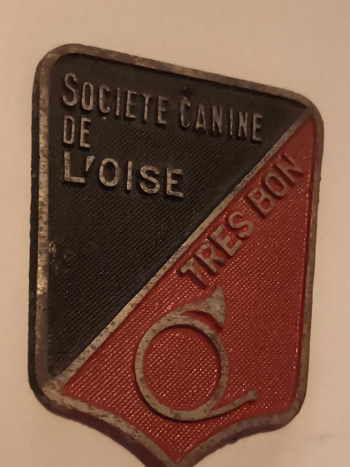 Insigne ancien Société Canine de l’Oise Très Bon badge plaque vintage