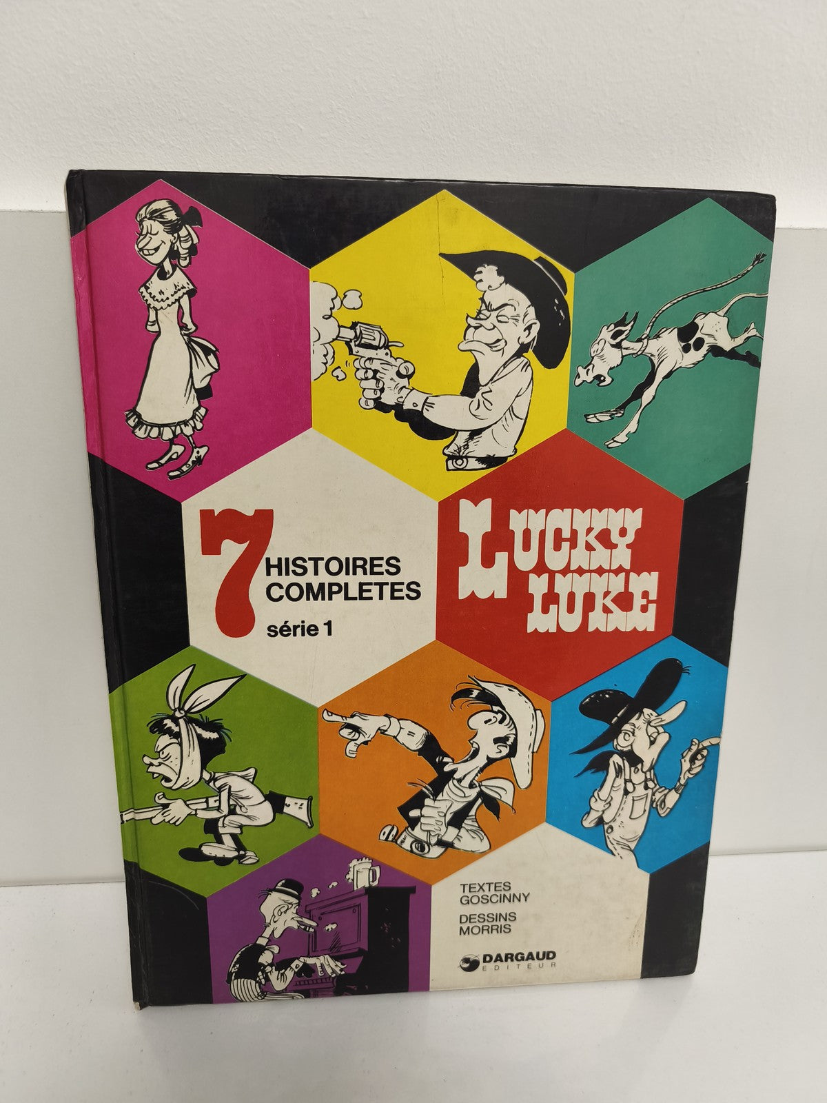 Lucky Luke BD vintage 1974, 7 histoires complètes, ancien album collection