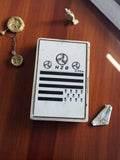 Briquet vintage HZH drapeau breton rétro, motif noir et blanc, objet de collecti