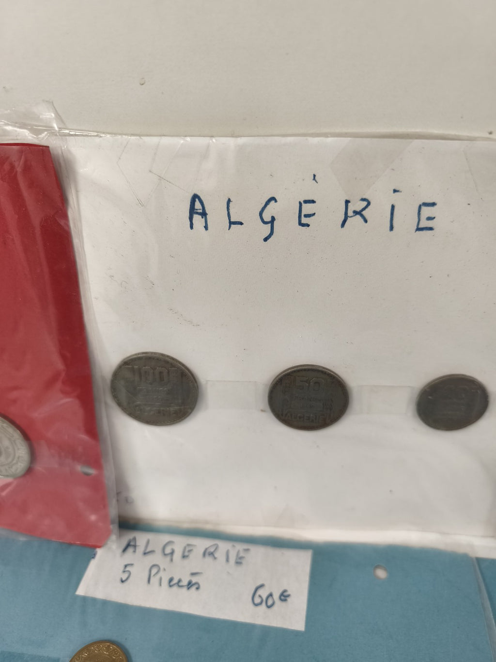 Lot de pièces anciennes Algérie, collection vintage, monnaies diverses état