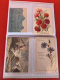 Lot anciennes cartes de v?ux vintage fleurs paysages collection rétro
