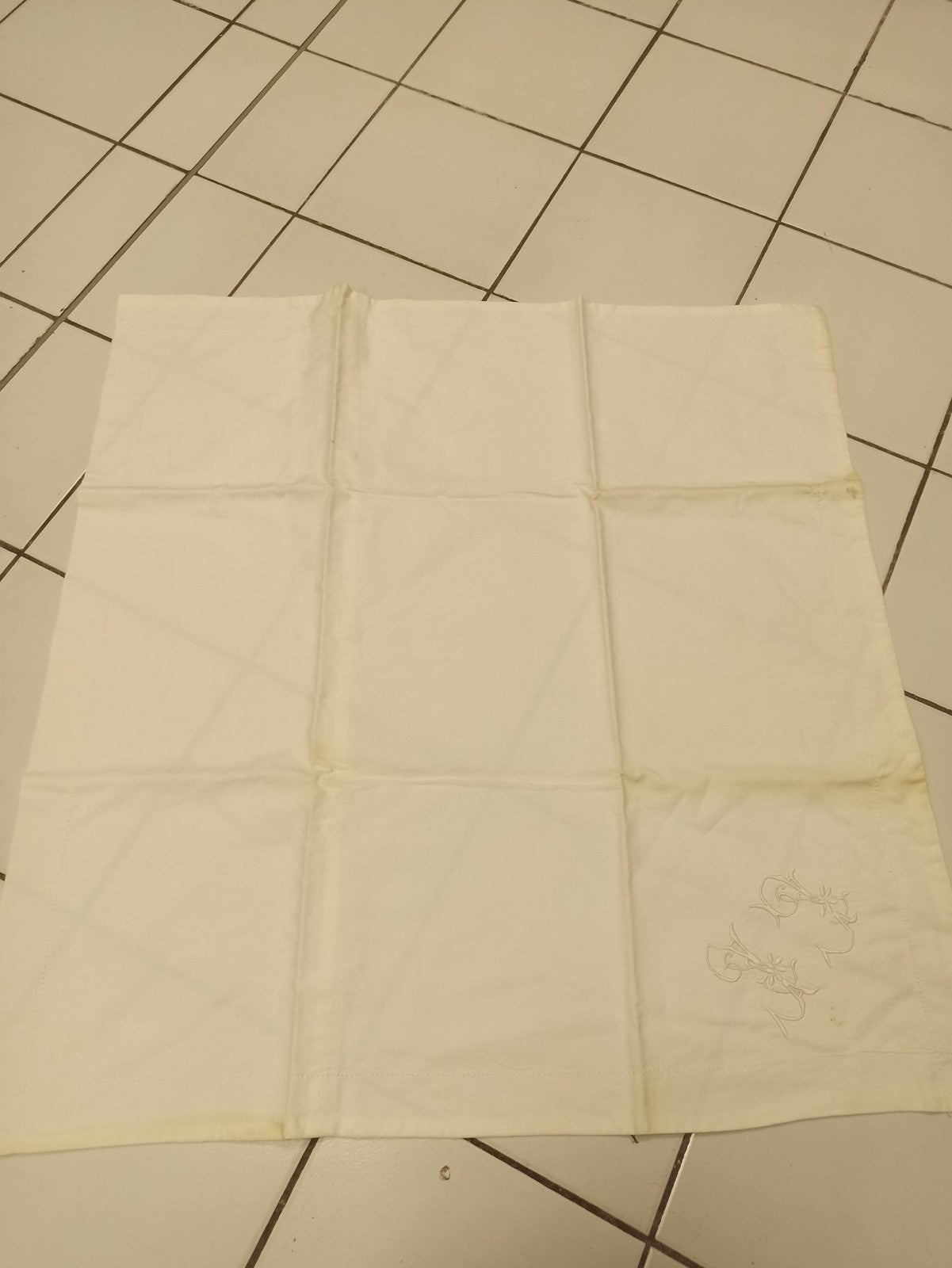 Set vintage linge de table brodé dentelle crochet XIXe rare ancien déco rétro