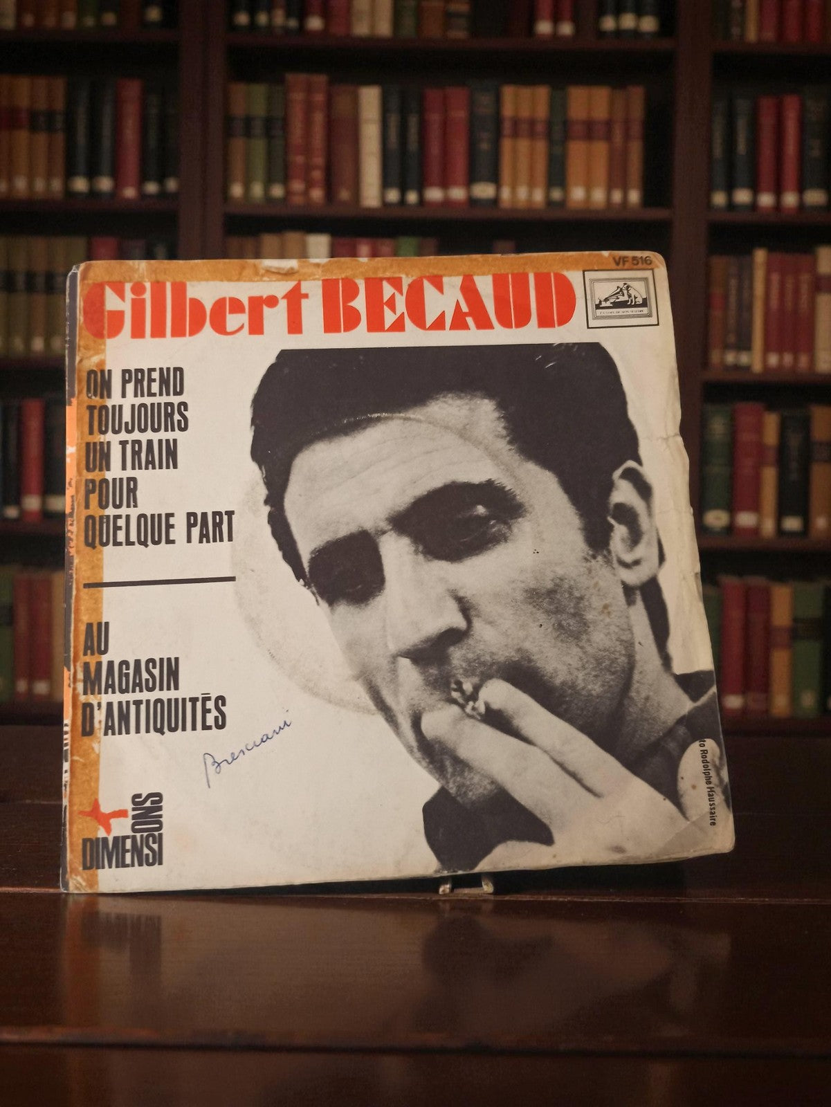 Vintage 45 tours ancien vinyle Bécaud collection rétro disque occasion état