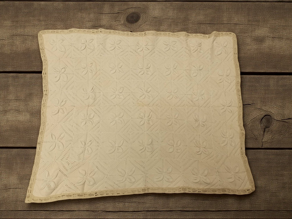 Grande taie d'oreiller ancienne XIXe vintage, linge de lit rétro collection