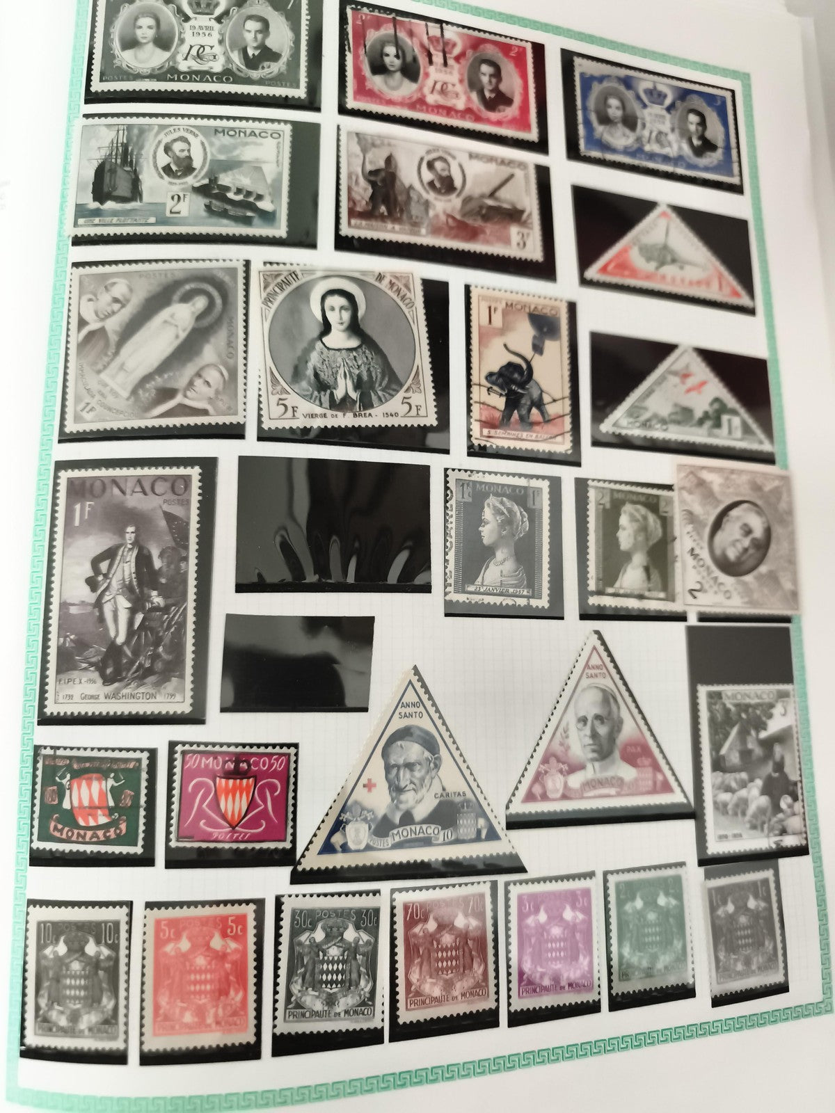 Timbres Monaco anciens oblitérés neufs thématiques portrait armoiries lot philat