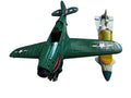 Avion jouet GI Joe P-40 vintage, avion militaire vert, vaisseau rétro